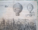 18th century - Hot-air Balloons over Paris - Engra