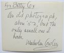 Malcolm Cowley Archive. Book, 3 Letters, 2 Post Ca