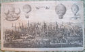 18th century - Hot-air Balloons over Paris - Engra