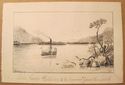 1872. PRIMITIVE PEN & INK DRAWING. HUDSON RIVER. L