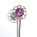 Antique 10K Yellow Gold Cushion Cut Amethyst Stick