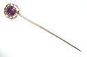 Antique 10K Yellow Gold Cushion Cut Amethyst Stick