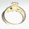 14K Yellow Gold Hand Cut Ladies Irish Claddagh Rin