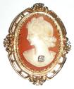  Vintage 14K Gold 9.9gr Fancy Carved Shell Cameo D