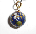 Vintage 14K Enameled Spinning Globe World Charm or