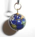 Vintage 14K Enameled Spinning Globe World Charm or