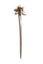 Antique 14K Yellow Gold Seed Pearl Flower Stickpin