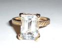 Tall Heavy Fancy 14K Yellow Gold 3.72 CTS Aquamari