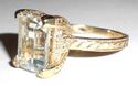 Tall Heavy Fancy 14K Yellow Gold 3.72 CTS Aquamari