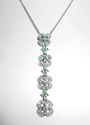 14K White Gold .82 CT Emerald Diamond Floating Dro