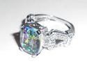 14K White Gold Brazilian Rainbow Mystic Topaz Diam