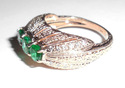 Very Fancy 14K Rose Gold 1.56 CTS Emerald and Diam