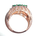 Very Fancy 14K Rose Gold 1.56 CTS Emerald and Diam