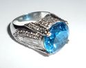 Big Tall Heavy Platinum 11.45 CT Diamond Blue Topa