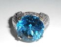 Big Tall Heavy Platinum 11.45 CT Diamond Blue Topa