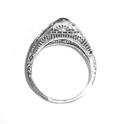 Antique Edwardian Art Deco 14K White Gold Fancy Fi