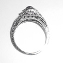 Antique Edwardian Art Deco 14K White Gold Fancy Fi