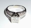 Heavy 14K White Gold Invisible Set 1.2 CTS Diamond