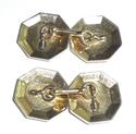 Antique Art Deco Platinum Octagon Mens Cufflinks R