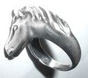 Hand Made Sterling Silver 17gr Horse Bypass Mens R