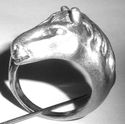 Hand Made Sterling Silver 17gr Horse Bypass Mens R