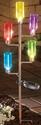 Colorful Solar Lighted Bottles on Copper Colored T