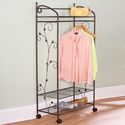 Portable Garment Rack 2 Lower Shelves 1 Upper Shel