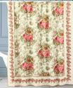 Lovely English Rose Garden Theme Fabric Shower Cur