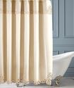 Creamy Ivory Embroidered Shower Curtain with Elega