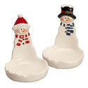 Adorable Christmas Snowmen Cookie Plate 2 Piece Ce