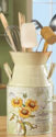 Rustic Milk Jug Botanical Sunflowers Design Kitche