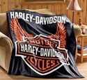 Harley Davidson Motorcycle So Soft Fleece Throw Bl