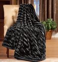 Luxurious So Soft & Cuddly Faux Black Mink Throw B