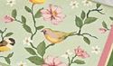 Sage Green Bath Mat w/ Birds Atop Floral Vines Pin