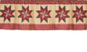 Country Star Window Valance Cream & Burgundy Gingh