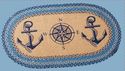 Braided Jute Accent Rug Compass Anchors Tan Center