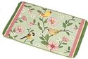 Sage Green Bath Mat w/ Birds Atop Floral Vines Pin