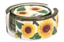 Sunflower Ceramic Coaster Set Padded Feet Bottoms 