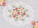 Embroidered Pink & Yellow Daisies Dresser Scarf Cu