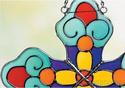 Colorful Stained Glass Cross Sun Catcher w/ Chain 