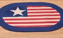 Oval Braided Accent Rug Americana Flag Design Non 