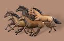 Western Running Horses Metal Wall Art  22"L