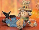 Playful Scarecrow Fall Shelf Sitter Figurines w/ C