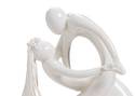 Porcelain Iridescent Bride & Groom Cake Topper or 