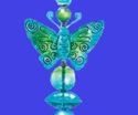 Scrolled Metal Butterfly & Glass Orbs Light Reflec