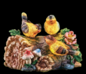 Spring Bird Lighted Garden Statue Log Flower & Mus