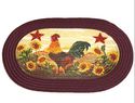 Country Rooster Braided Kitchen Rug Sunflower & Am