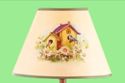 Bluebirds Daisy & Birdhouse Tabletop Lamp w Decora