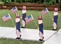 Patriotic Uncle Sam Holding American Flag Metal Ga