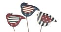 Patriotic Stars & Stripes Metal Birds Garden Stake